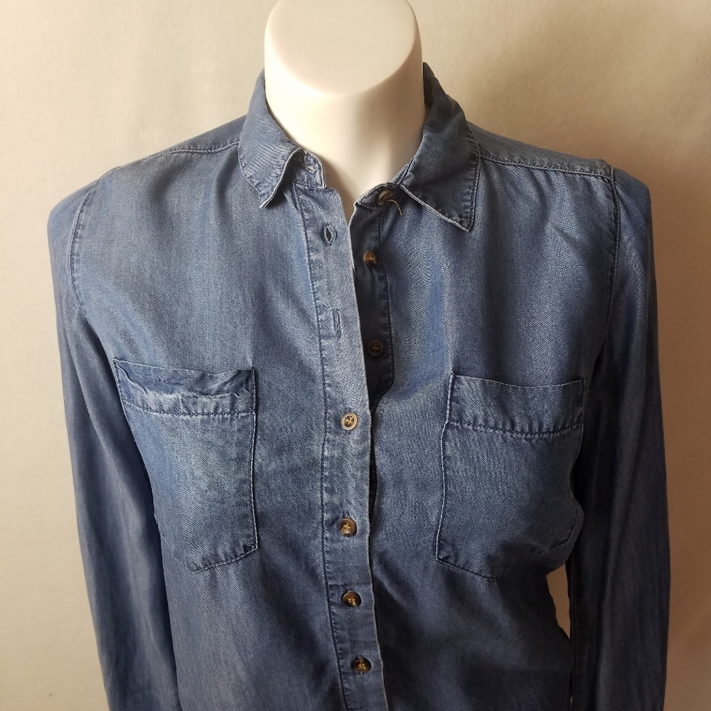 Denim Co. Button down Long Sleeve Shirt Size 8. Co - Picture 2 of 9